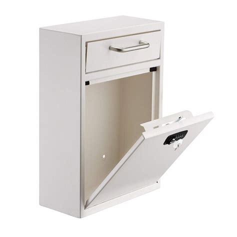 wall hung document steel lockable boxes|AdirOffice Wall Mount White Metal Standard Lockable .